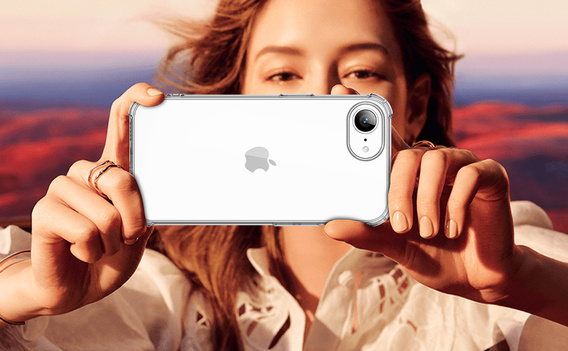 Case for iPhone 16E, Erbord Dropproof, transparent + Glass