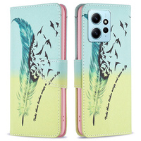 Flip case for Xiaomi Redmi Note 12 4G, Wallet, feather, blue