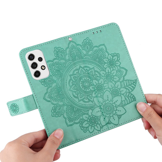 Flip case for Samsung Galaxy A53 5G, Mandala Flower, green