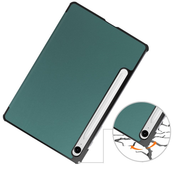 Case for Samsung Galaxy Tab S9 FE, Tri-fold, green