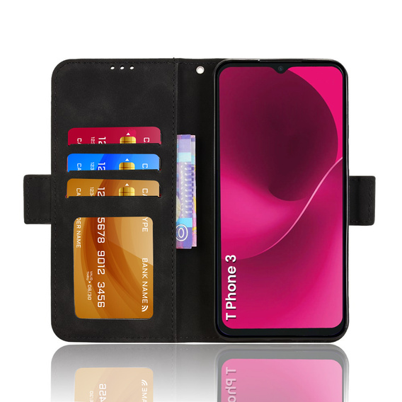 Flip case for T Phone 3 5G, Card Slot, black