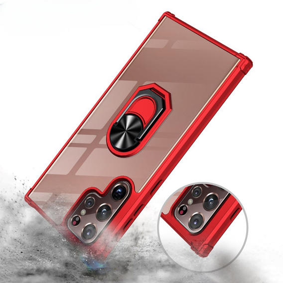 Case for Samsung Galaxy S23 Ultra, Clear Ring, red