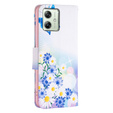 Flip case for Motorola Moto G54 5G, Wallet, butterfly and flowers, white