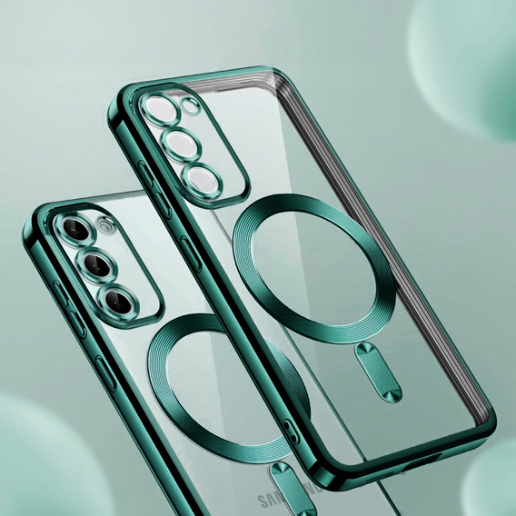 Case for Samsung Galaxy S23, Electro MagSafe, green + Screen Glass