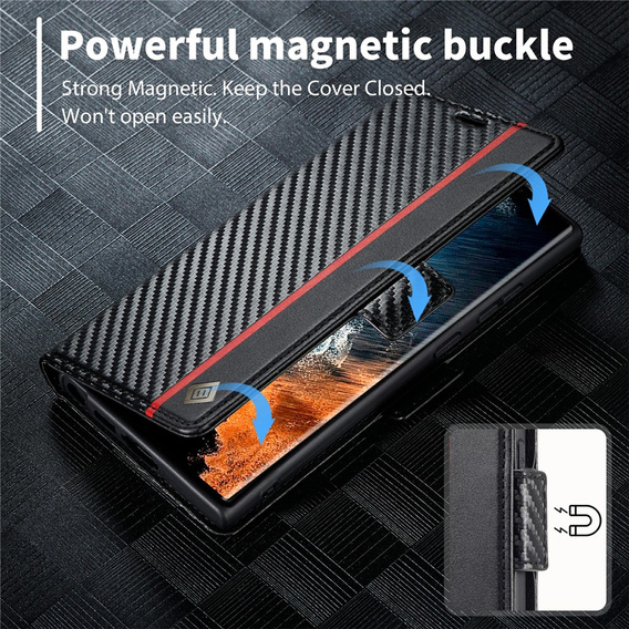LC.IMEEKE Carbon flip case for Samsung Galaxy S26 Ultra, black