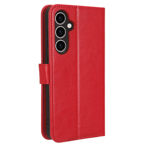 Flip case for Samsung Galaxy S23 FE, Crazy Horse Wallet, red