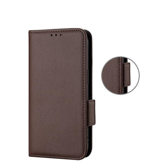 Flip case for Xiaomi Redmi Note 12 5G / POCO X5 5G, Wallet Litchi Magnet, brown