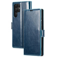 Flip case for Samsung Galaxy S23 Ultra, ERBORD Waxy Wallet, blue
