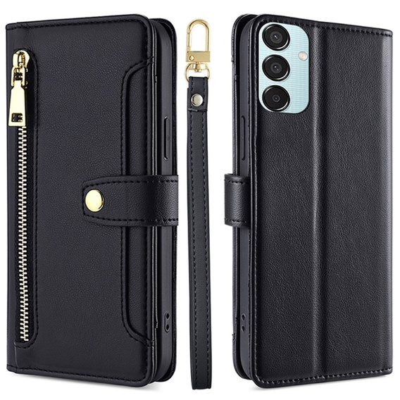 Flip case for Samsung Galaxy M15 5G, Wallet Zipper Pocket, black