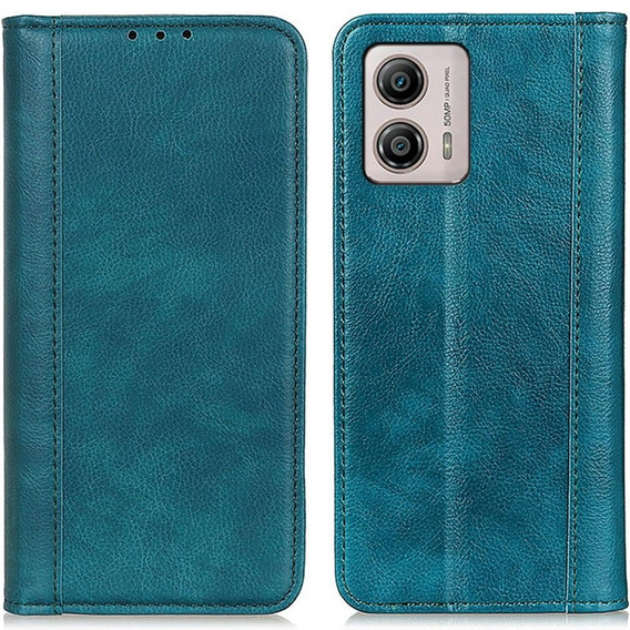 Flip case for Motorola Moto G53 / G23 / G13, Split Leather, green