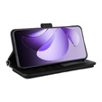 Crossbody Leather Wallet flip case for Oppo Reno 13 Pro 5G, black
