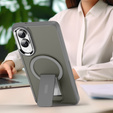 Case for Samsung Galaxy S25 Edge, Kickstand Matt Case, for MagSafe, titanium grey