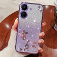 Case for Xiaomi Redmi 13C / Poco C65, Glitter Flower, purple