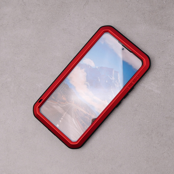 Love Mei Case for Samsung Galaxy A54 5G, armored with glass, red