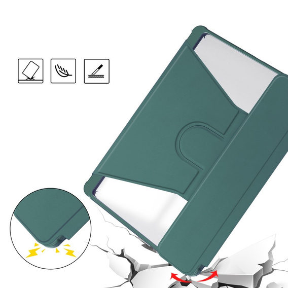 Keyboard case for iPad Pro 11" 2024 (5 gen.), Rotary 360° Leather, dark green