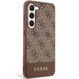 GUESS Case for Samsung Galaxy S24+ Plus, 4G Bottom Stripe, brown