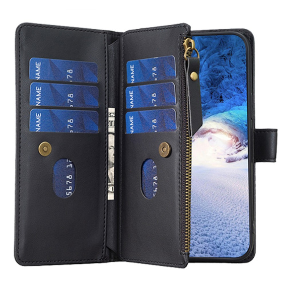 Flip case for Samsung Galaxy A25 5G, Wallet Zipper Pocket, black