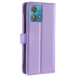 Flip case for Motorola Edge 40 Neo, Wallet Zipper Pocket, purple