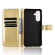 Flip case for Samsung Galaxy A56, Crazy Horse Wallet, gold