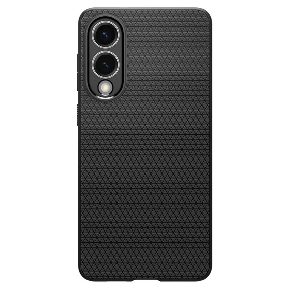 Spigen case for Samsung Galaxy S25 Edge, Liquid Air, black + 9H Tempered Glass