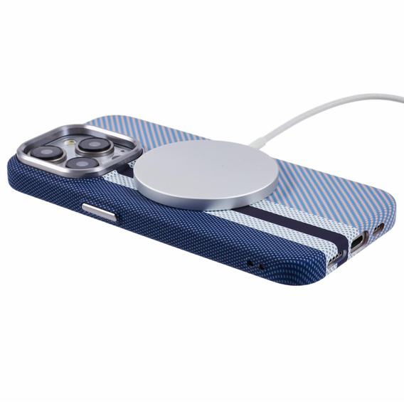 MagSafe's iPhone 13 Pro Max Case, Carbon Fiber, blue