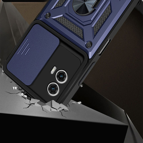 Case for Motorola Moto G73 5G, CamShield Slide, blue