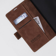 Case for Samsung Galaxy S23 Ultra, ERBORD Vintage, wallet with flap, coffee
