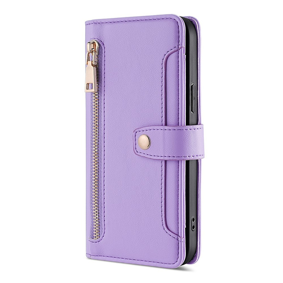 Flip case for Oppo Reno8 T 4G, Wallet Zipper Pocket, purple