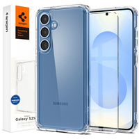 Spigen case for Samsung Galaxy S25, Ultra Hybrid, transparent + 9H Tempered Glass