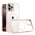 Case for iPhone 16 Pro Max, for MagSafe, ERBORD Matt Case, transparent / pink + Screen Glass