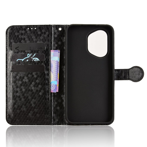 Flip case for Honor 400 5G, Wallet Rhombus, black