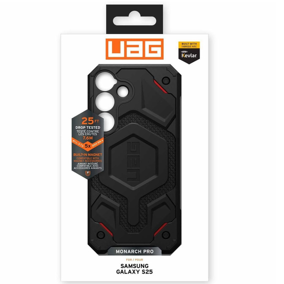 Urban Armor Gear case for Galaxy S25, Monarch Pro MagSafe, black