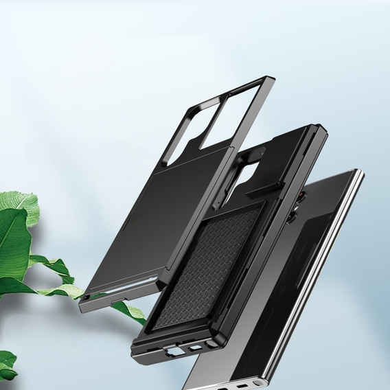 Case for Samsung Galaxy S23 Ultra, Sliding Card Holder, black
