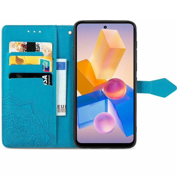 Flip case for Infinix Hot 40i, Mandala, blue