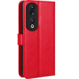 Flip case for Honor 90, Crazy Horse Wallet, red