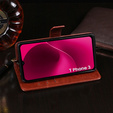 Flip case for T Phone 3 5G, Crazy Horse Wallet, brown