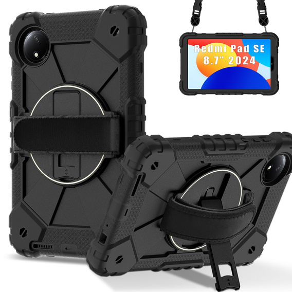 Children's case for Xiaomi Redmi Pad SE 8.7", armored with strap, black