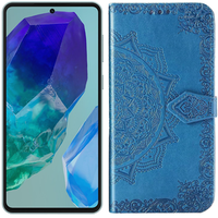 Flip case for Samsung Galaxy M55 5G, Mandala, blue