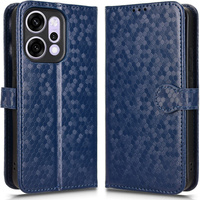 Flap case for Oppo Reno 14, Wallet Rhombus, blue