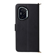 Crossbody Leather Wallet flip case for Honor 400 5G, black