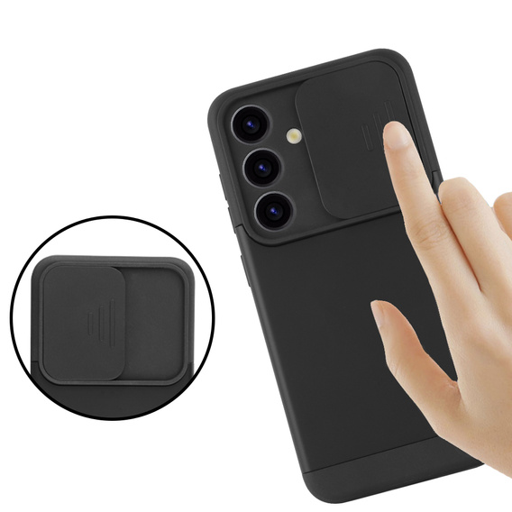 Case for Samsung Galaxy S24, ERBORD CamProtect Slide Camera, black