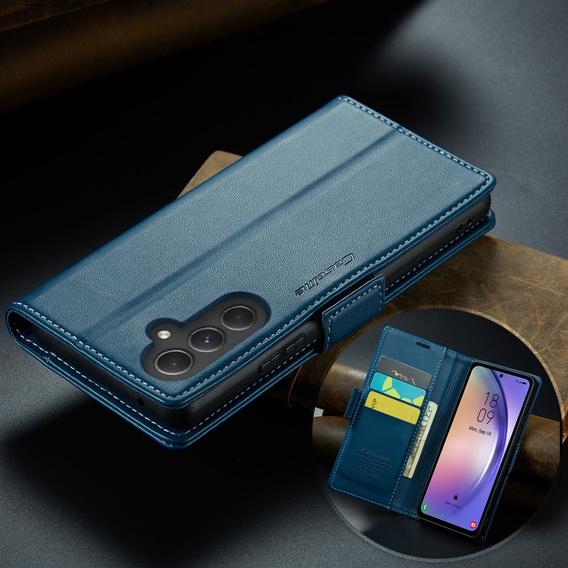 CASEME flip case for Samsung Galaxy A54 5G, Litchi Wallet, blue