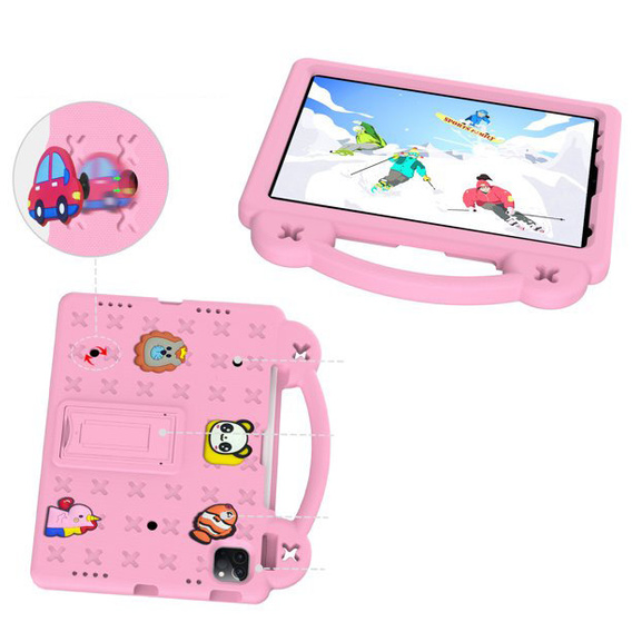 Children's case for iPad 10.9 2022 10 Gen, Cute Patterns, with stand, pink