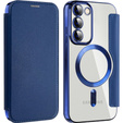 Flip case for Samsung Galaxy S23, Wallet, MagSafe, dark blue