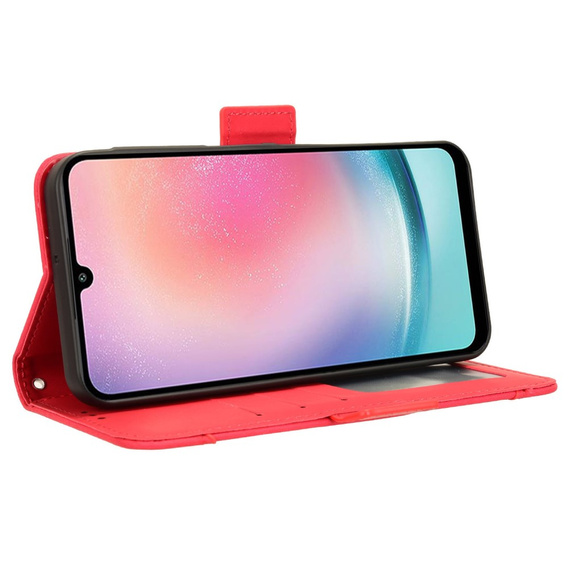 Flip case for Samsung Galaxy M55 5G, Card Slot, red