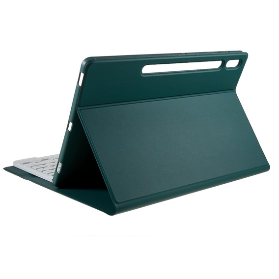 Case + keyboard Galaxy Tab S7+ Plus / S8+ Plus /S7 FE T730 T733, Pen Slot, green