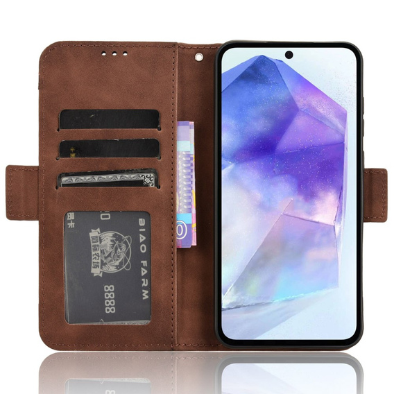 Flip case for Samsung Galaxy A55 5G, Card Slot, brown
