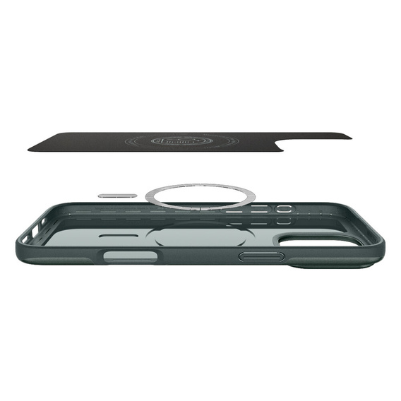 Spigen case for iPhone 16 Pro, Thin Fit Mag, green + 9H tempered glass