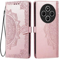 Flip case for Xiaomi Redmi 14C / Xiaomi Poco C75, Mandala, pink rose gold