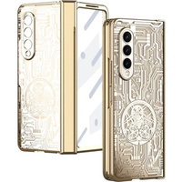 Case for Samsung Galaxy Z Fold 4 5G, Mechanical Legend, gold
